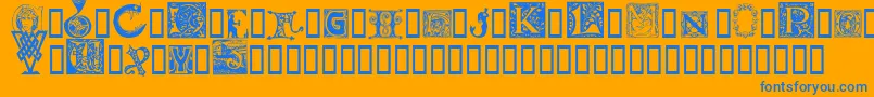 Initials Font – Blue Fonts on Orange Background