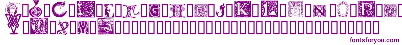 Initials-fontti – violetit fontit valkoisella taustalla