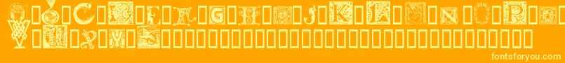 Initials Font – Yellow Fonts on Orange Background