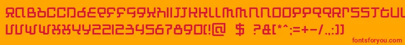 Automind Font – Red Fonts on Orange Background