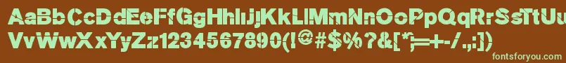 Mkstencilsansblack Font – Green Fonts on Brown Background