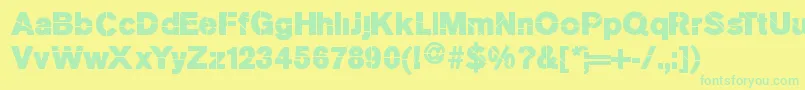 Шрифт Mkstencilsansblack – зелёные шрифты на жёлтом фоне
