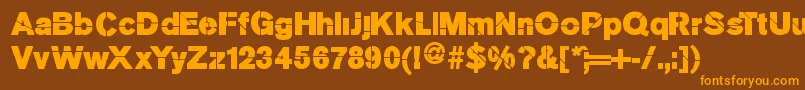 Mkstencilsansblack Font – Orange Fonts on Brown Background