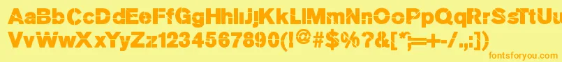 Mkstencilsansblack Font – Orange Fonts on Yellow Background
