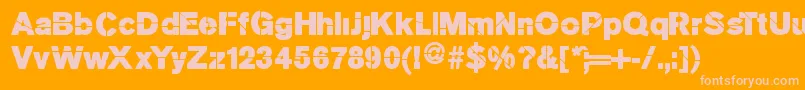 Mkstencilsansblack Font – Pink Fonts on Orange Background