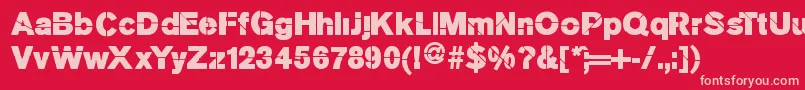 Fonte Mkstencilsansblack – fontes rosa em um fundo vermelho