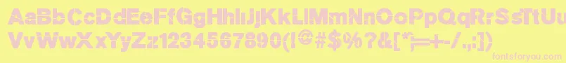 Mkstencilsansblack Font – Pink Fonts on Yellow Background