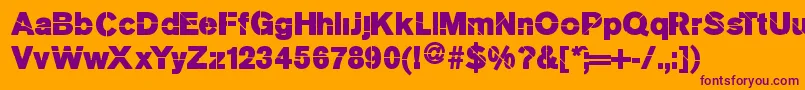 Mkstencilsansblack Font – Purple Fonts on Orange Background