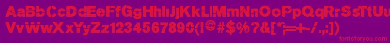 Mkstencilsansblack Font – Red Fonts on Purple Background