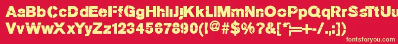 Mkstencilsansblack Font – Yellow Fonts on Red Background