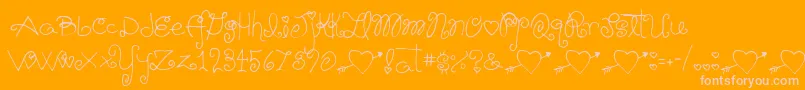Schnookums Font – Pink Fonts on Orange Background