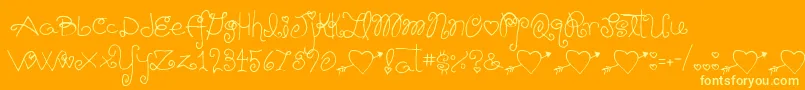 Schnookums Font – Yellow Fonts on Orange Background