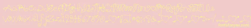 Schnookums Font – Yellow Fonts on Pink Background
