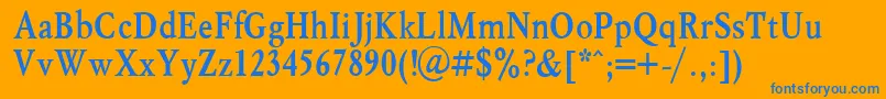 Myslnbol Font – Blue Fonts on Orange Background