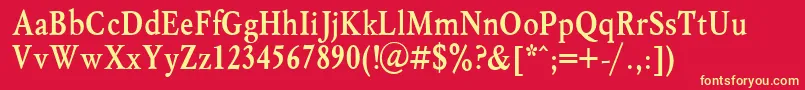 Myslnbol Font – Yellow Fonts on Red Background