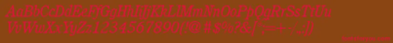 C851RomanItalic Font – Red Fonts on Brown Background