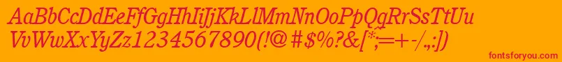 C851RomanItalic Font – Red Fonts on Orange Background