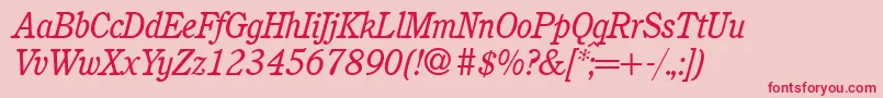 C851RomanItalic Font – Red Fonts on Pink Background