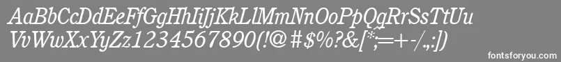 C851RomanItalic Font – White Fonts on Gray Background