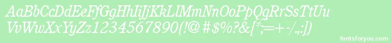C851RomanItalic Font – White Fonts on Green Background