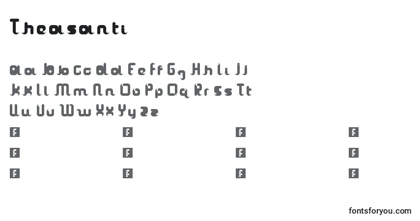 Theasantiフォント–アルファベット、数字、特殊文字