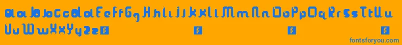 Theasanti Font – Blue Fonts on Orange Background