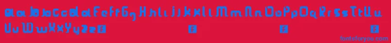 フォントTheasanti – 赤い背景に青い文字