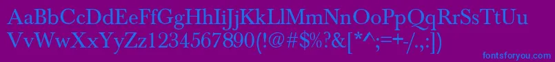 BartholomewNormal Font – Blue Fonts on Purple Background