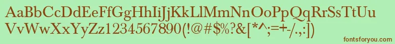 BartholomewNormal Font – Brown Fonts on Green Background