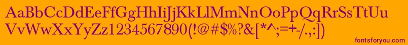 BartholomewNormal Font – Purple Fonts on Orange Background