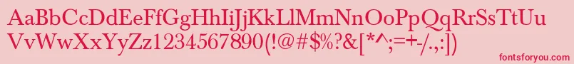 BartholomewNormal Font – Red Fonts on Pink Background