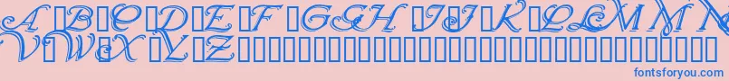 Wrenninitialsshadowed Font – Blue Fonts on Pink Background