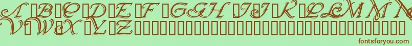 Wrenninitialsshadowed Font – Brown Fonts on Green Background