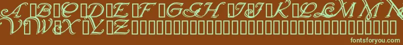 Wrenninitialsshadowed Font – Green Fonts on Brown Background