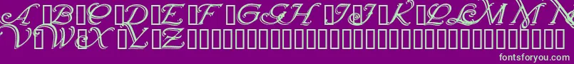 Wrenninitialsshadowed Font – Green Fonts on Purple Background