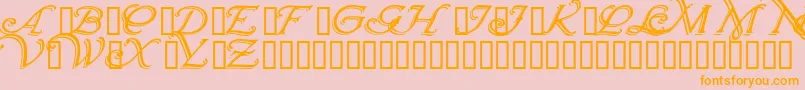 Wrenninitialsshadowed Font – Orange Fonts on Pink Background