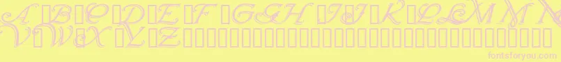 Wrenninitialsshadowed Font – Pink Fonts on Yellow Background