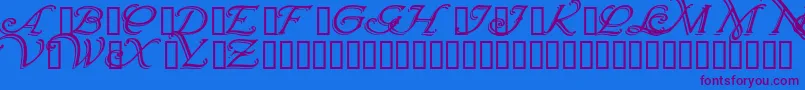 Wrenninitialsshadowed Font – Purple Fonts on Blue Background