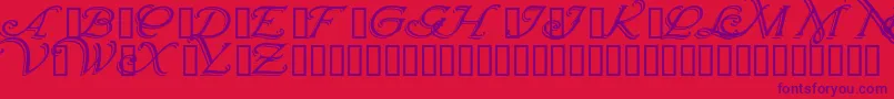 Wrenninitialsshadowed Font – Purple Fonts on Red Background