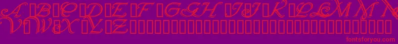 Wrenninitialsshadowed Font – Red Fonts on Purple Background