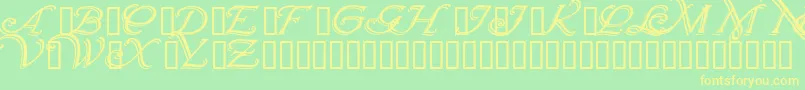 Wrenninitialsshadowed Font – Yellow Fonts on Green Background