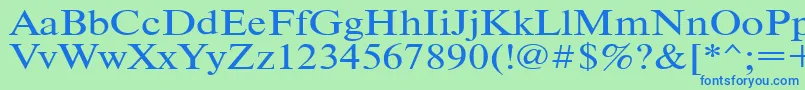 Timeset110 Font – Blue Fonts on Green Background