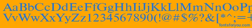 Timeset110 Font – Blue Fonts on Orange Background