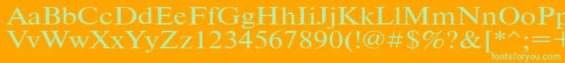 Timeset110 Font – Green Fonts on Orange Background