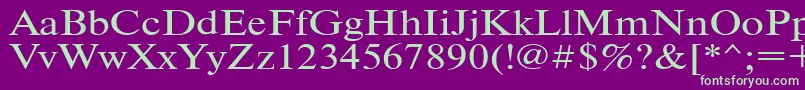 Timeset110 Font – Green Fonts on Purple Background