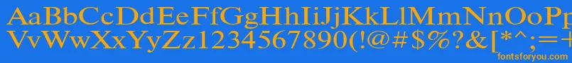 Timeset110 Font – Orange Fonts on Blue Background