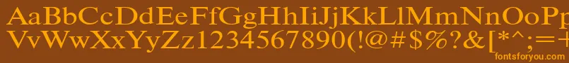 Timeset110 Font – Orange Fonts on Brown Background