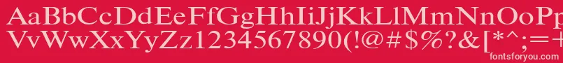 Timeset110 Font – Pink Fonts on Red Background