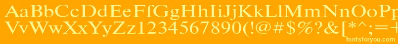 Timeset110 Font – Yellow Fonts on Orange Background