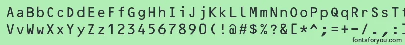 フォントOcrB10pitchbt – 緑の背景に黒い文字